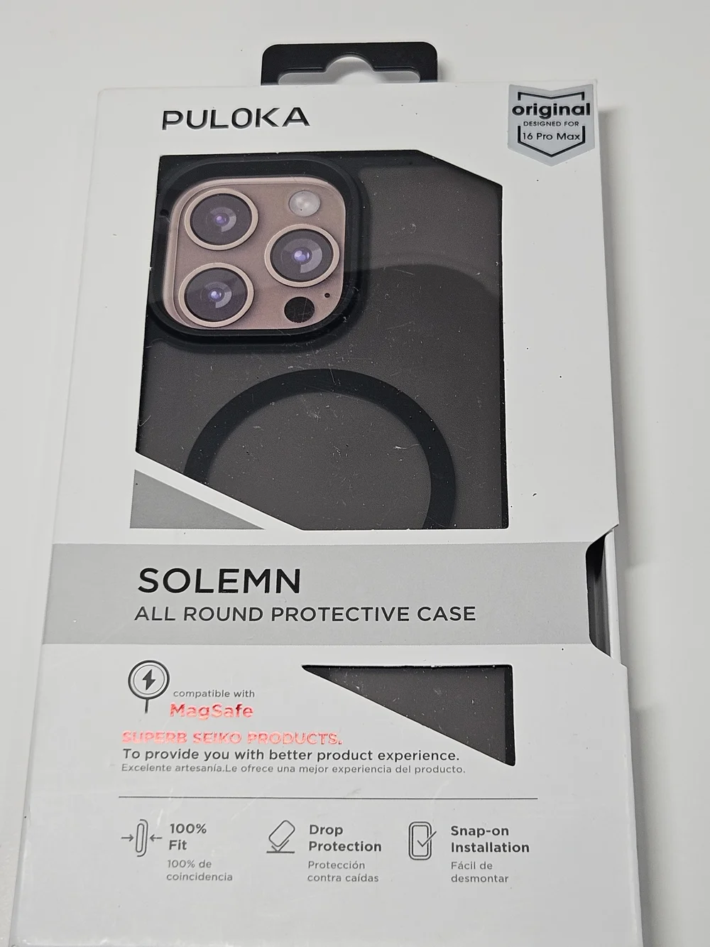 Puloka Solemn Case for iPhone 16 Pro Max - MagSafe Compatible, Black New in Box